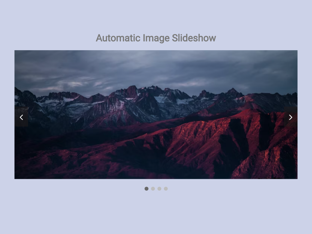Automatic Image Slideshow Effect in HTML CSS JavaScript